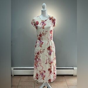 Cream A New Day Floral S/S Dress Size M